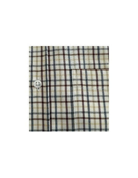 Camisa cuadros marrón/azul/azul/beige