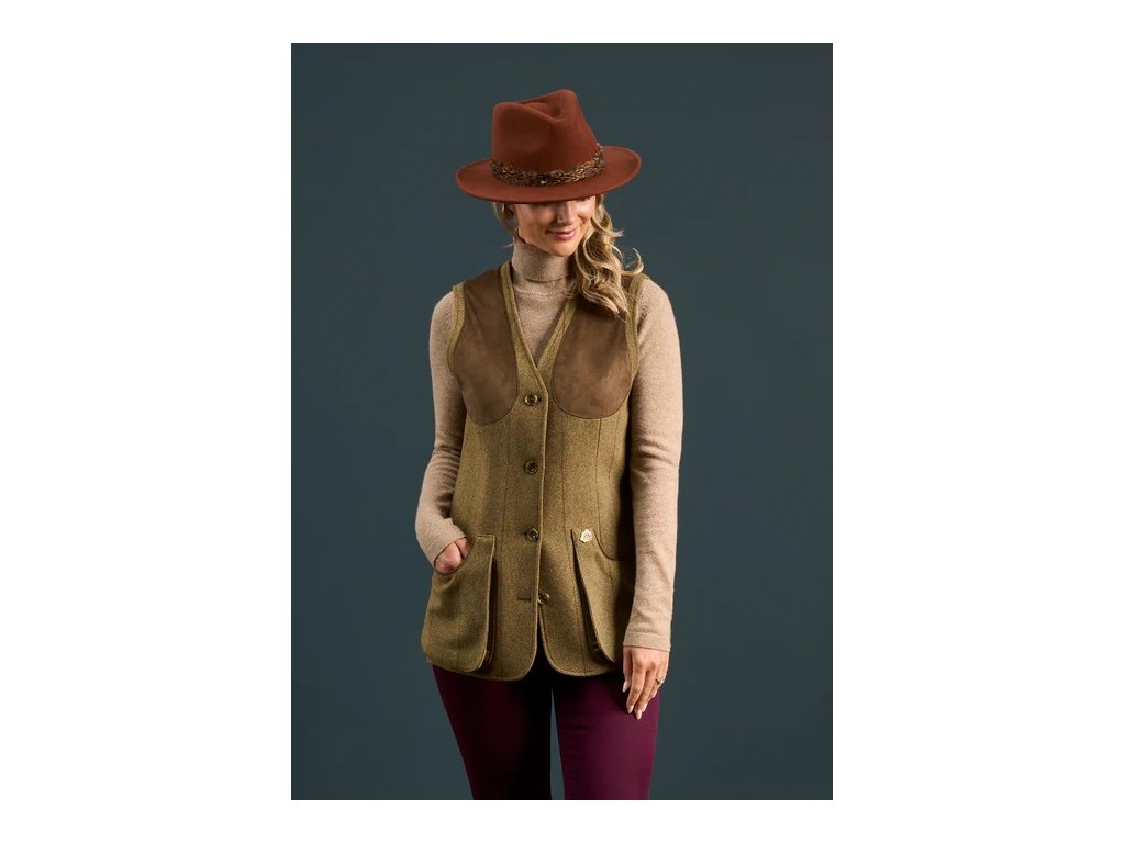 Chaleco tiro tweed verde caza Alan Paine