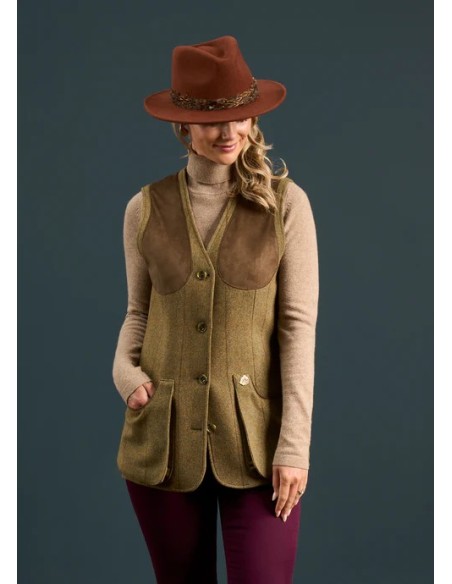 Chaleco tiro tweed verde caza Alan Paine