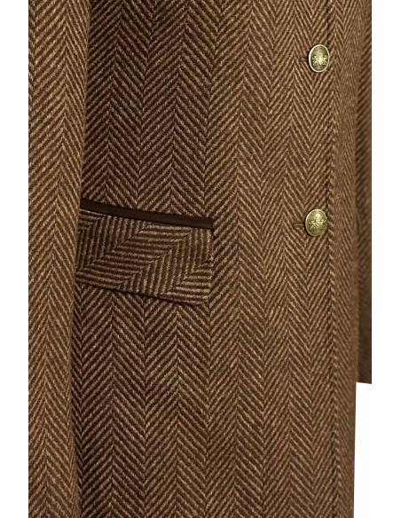 Chaqueta Levita Espiga Marrón