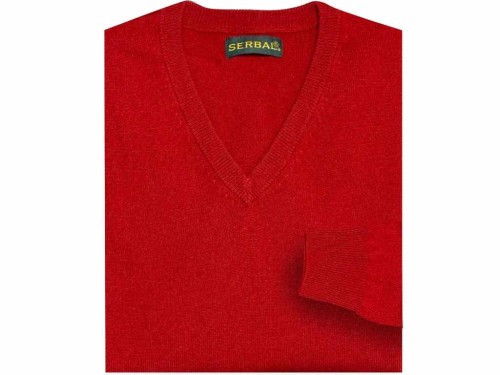 Jersey de pico cashmere 100% rojo 2
