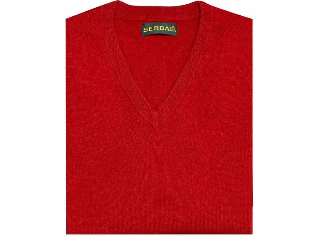 Jersey de pico cashmere 100% rojo