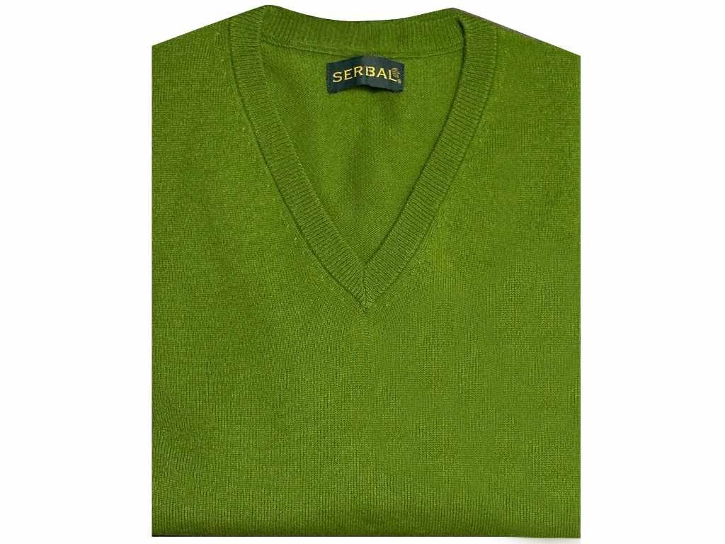 Jersey de pico cashmere 100% verde