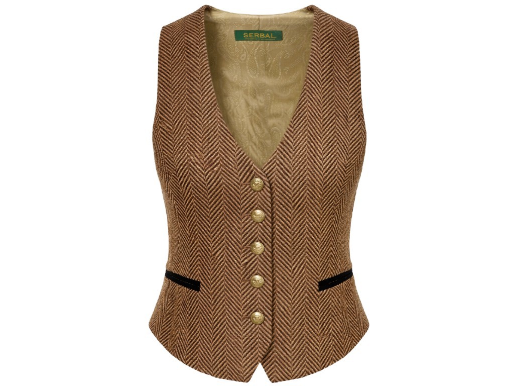 CHALECO CORTO MUJER TWEED