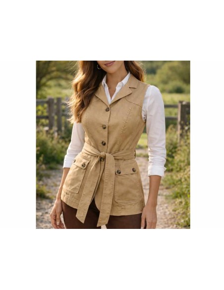 Chaleco safari mujer color beige