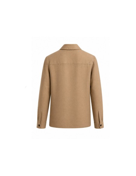 Sobrecamisa de lino tostado