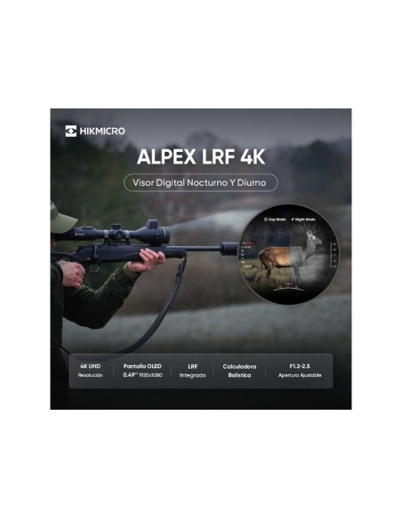 Visor digital nocturno y diurno Alpex LRF 4K A50EL con telémetro HIKMICRO