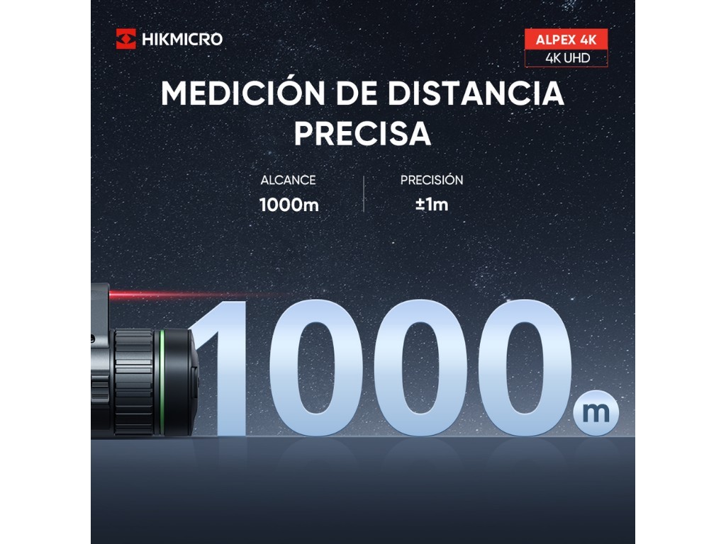 Visor digital nocturno y diurno Alpex LRF 4K A50EL con telémetro HIKMICRO