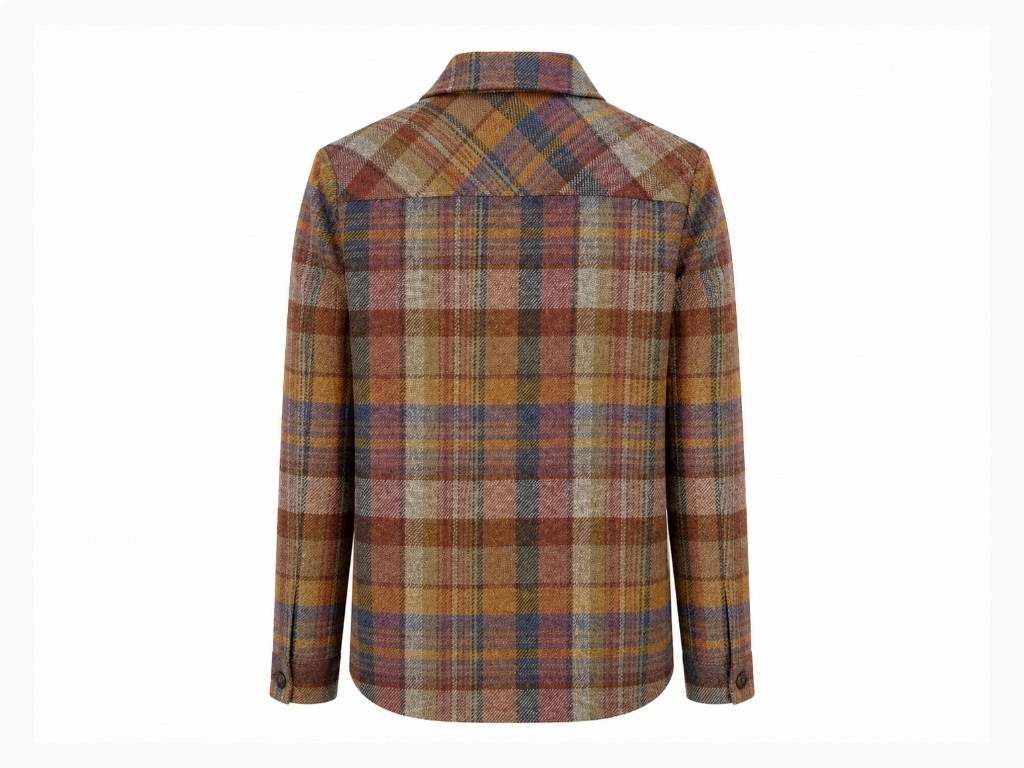Sobrecamisa cuadros tipo escocés de lana 100%