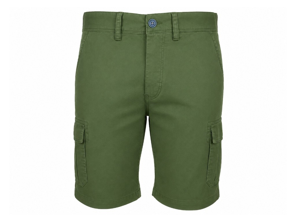 Bermuda de algodón cargo color verde manzana