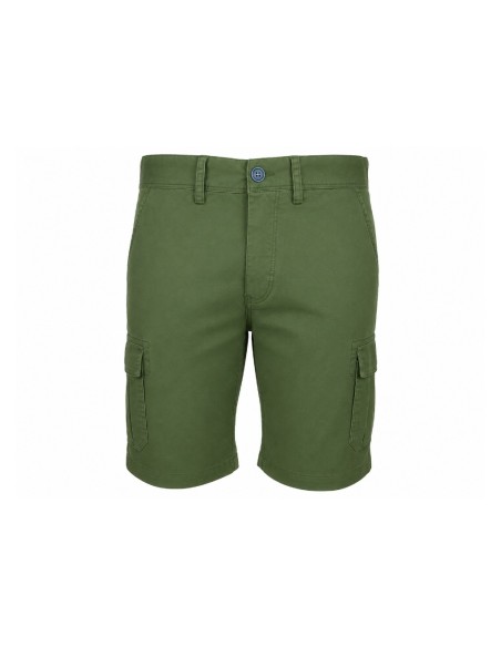 Bermuda de algodón cargo color verde manzana