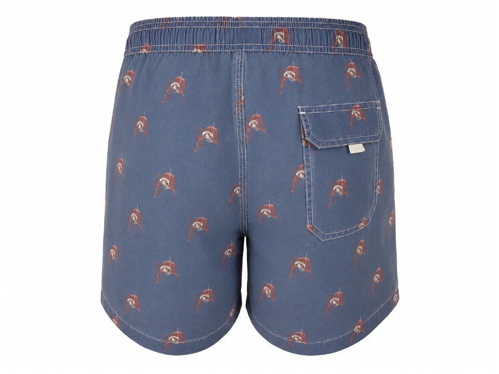 Traje de baño azul con estampado de pulpos