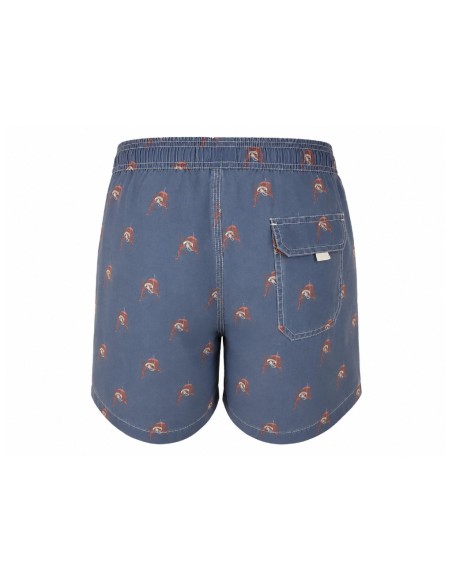 Traje de baño azul con estampado de pulpos