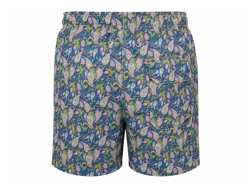 Traje de baño con estampado de paisley en tonos azules
