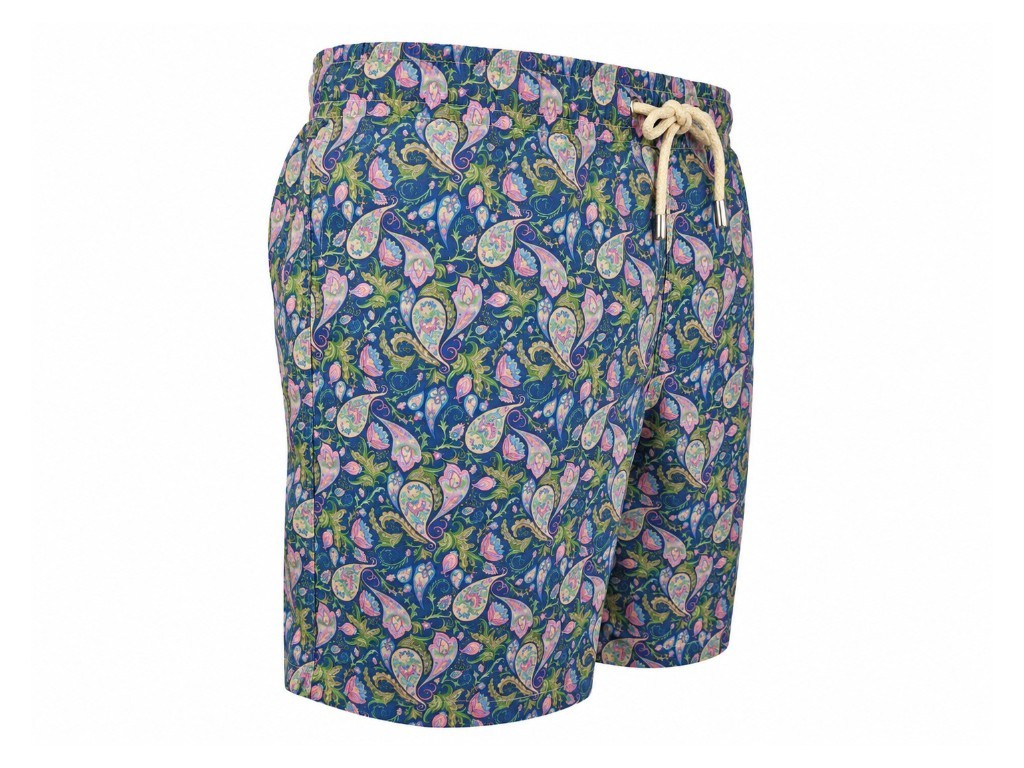 Traje de baño con estampado de paisley en tonos azules