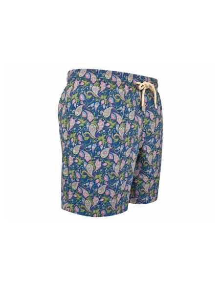 Traje de baño con estampado de paisley en tonos azules