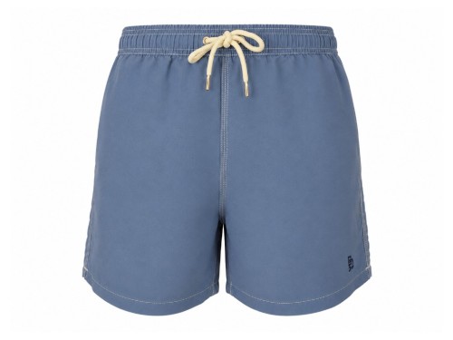 Traje de baño azul sólido con bolsillo trasero