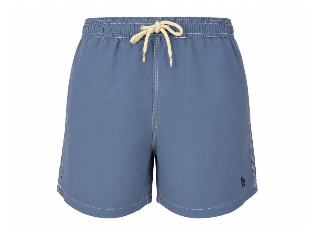 Traje de baño azul sólido con bolsillo trasero