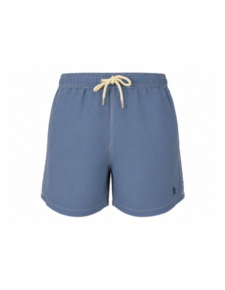 Traje de baño azul sólido con bolsillo trasero