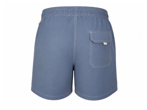 Traje de baño azul sólido con bolsillo trasero 2