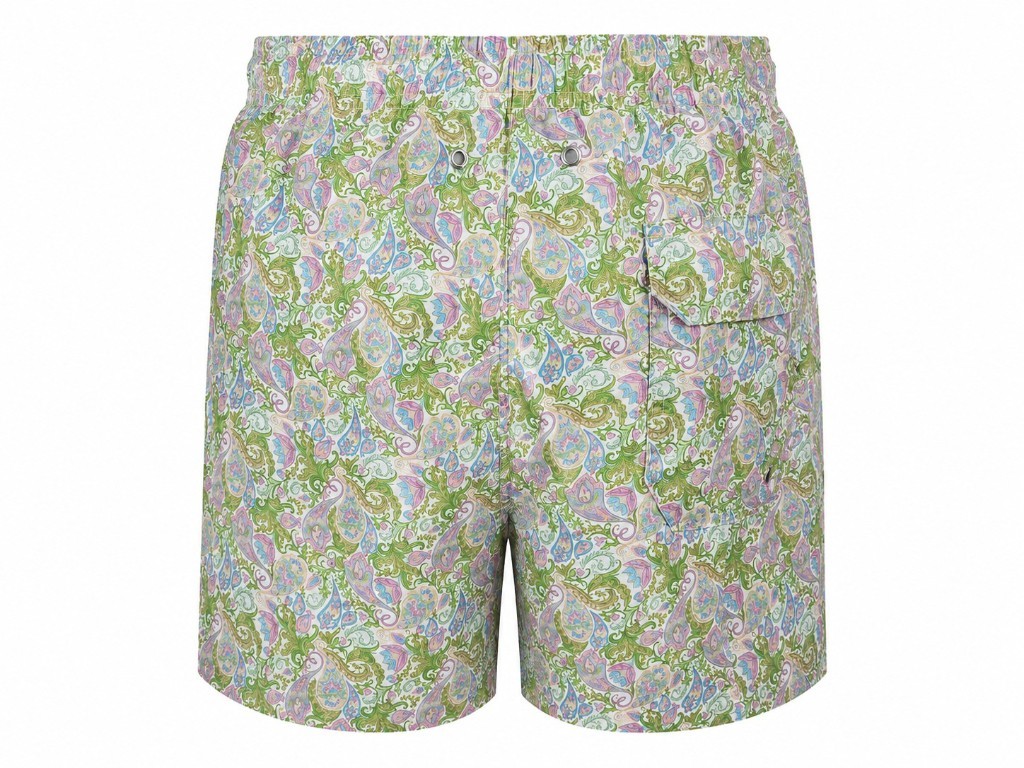 Traje de baño verde con estampado de amebas