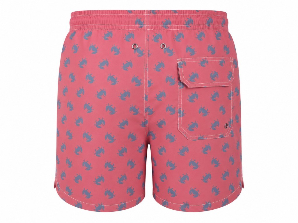 Traje de baño rojo con estampado de cangrejos