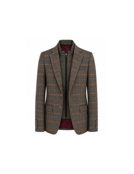 Chaqueta Americana Marrón Desmontable con Pecherín