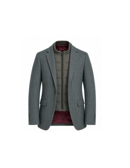 Chaqueta americana verde con pecherín desmontable