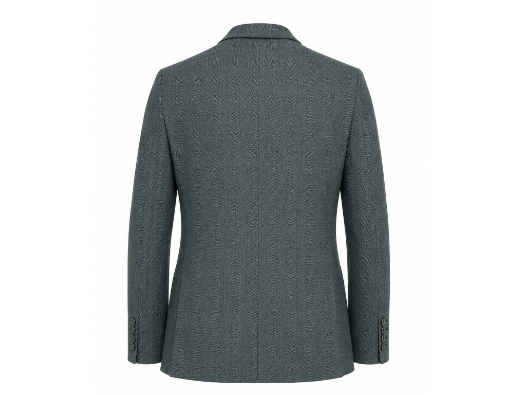 Chaqueta americana verde con pecherín desmontable