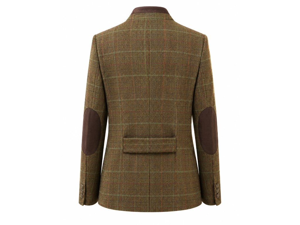 Americana de mujer tweed marrón y rojo