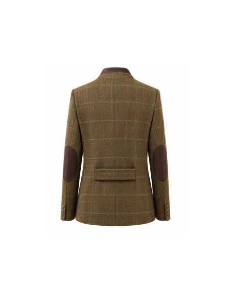 Americana de mujer tweed marrón y rojo