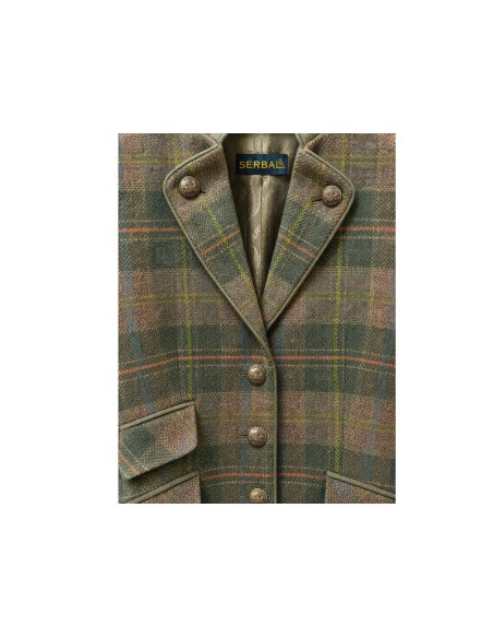 Americana mujer tweed verde y azul