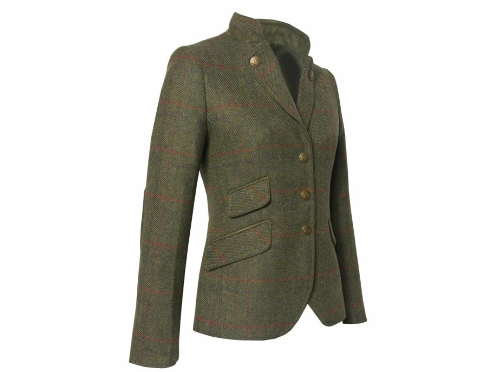 Americana de mujer tweed verde y roja