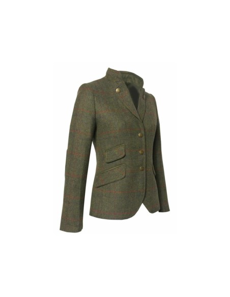 Americana de mujer tweed verde y roja