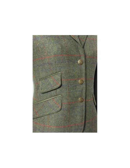 Americana de mujer tweed verde y roja