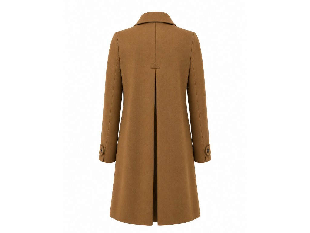 Abrigo de lana para mujer camel