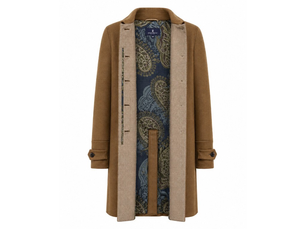Abrigo de lana para mujer camel