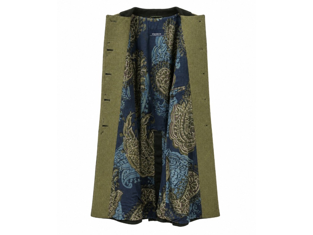 Abrigo de lana para mujer verde oscuro
