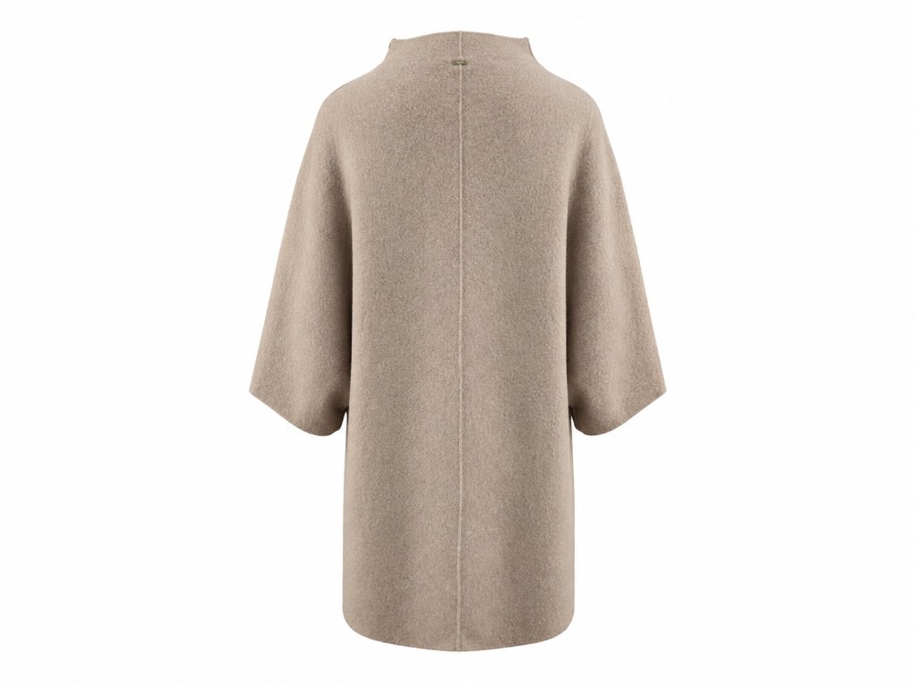 Abrigo-capa lana beige