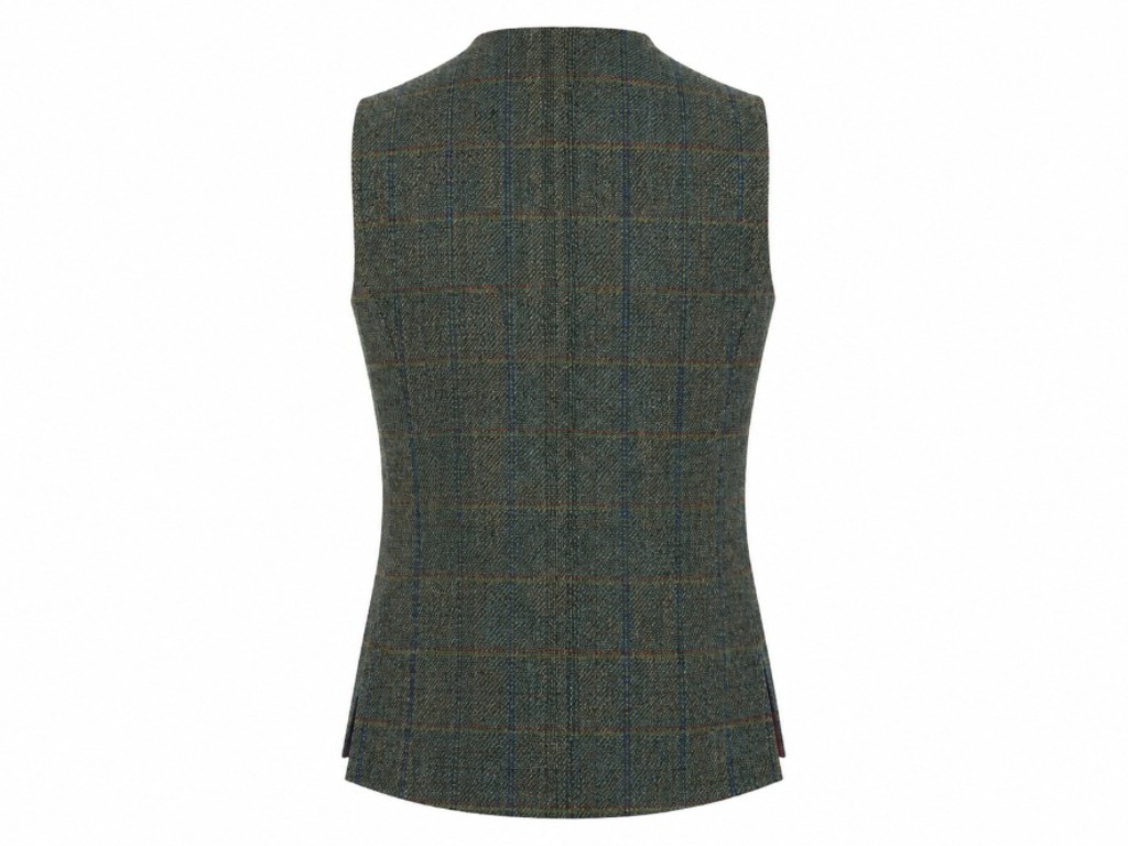 Tiradora tweed cuadros verde/azul