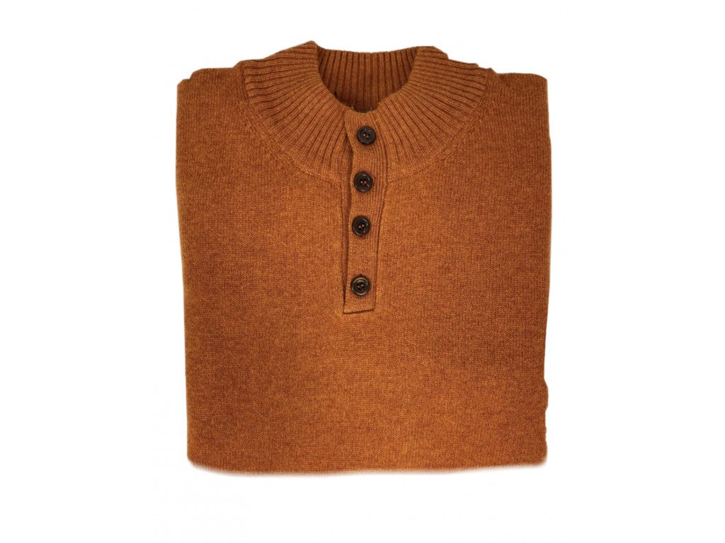 Jersey semicisne 4 botones naranja