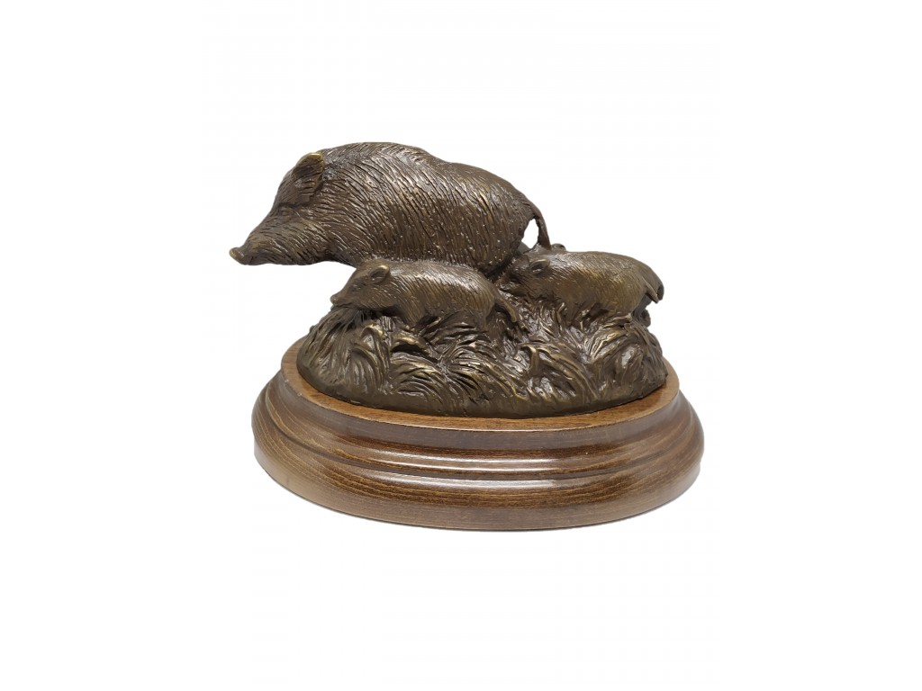 Bronce de cochina con rayones del artista Lucio Relaño