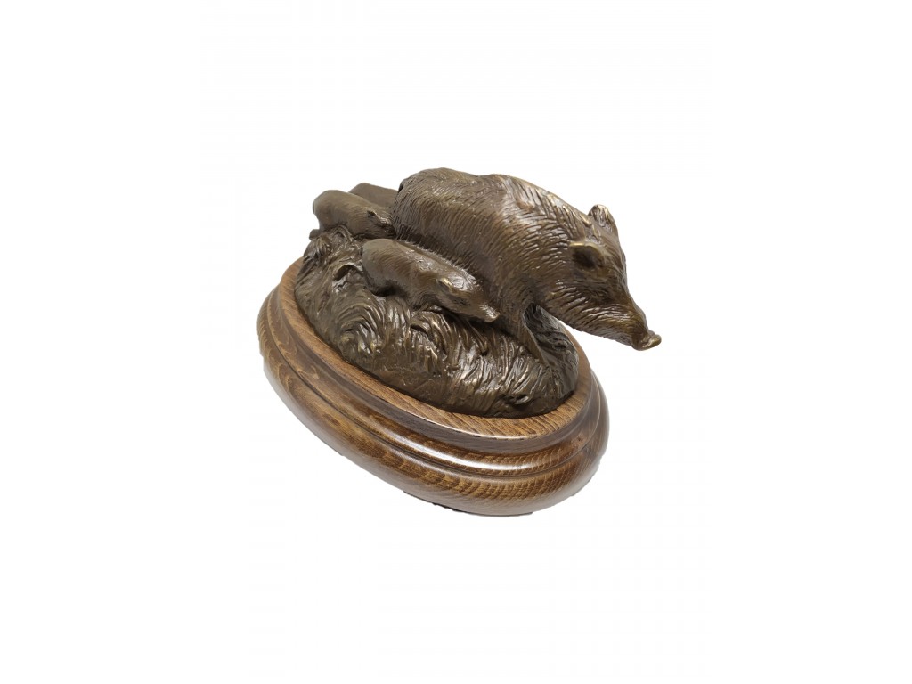 Bronce de cochina con rayones del artista Lucio Relaño