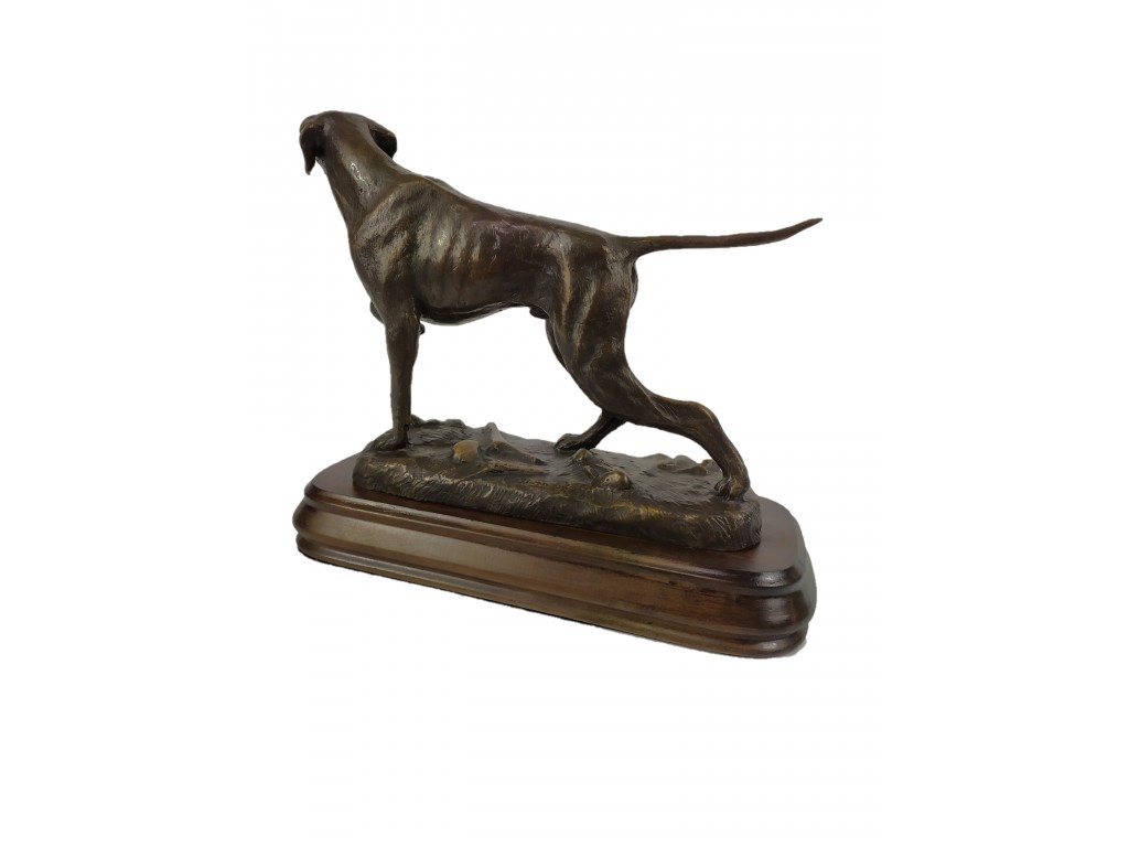 Bronce grande de perro pointer de Lucio Relaño