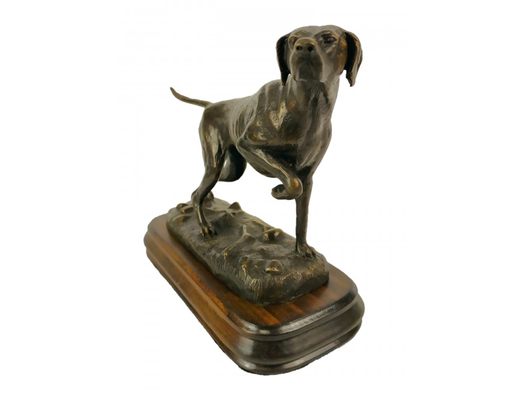 Bronce grande de perro pointer de Lucio Relaño