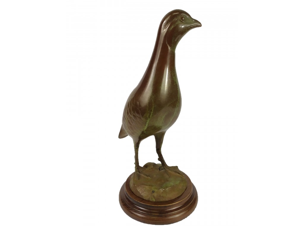 Bronce pulido verde de perdiz del artista Lucio Relaño