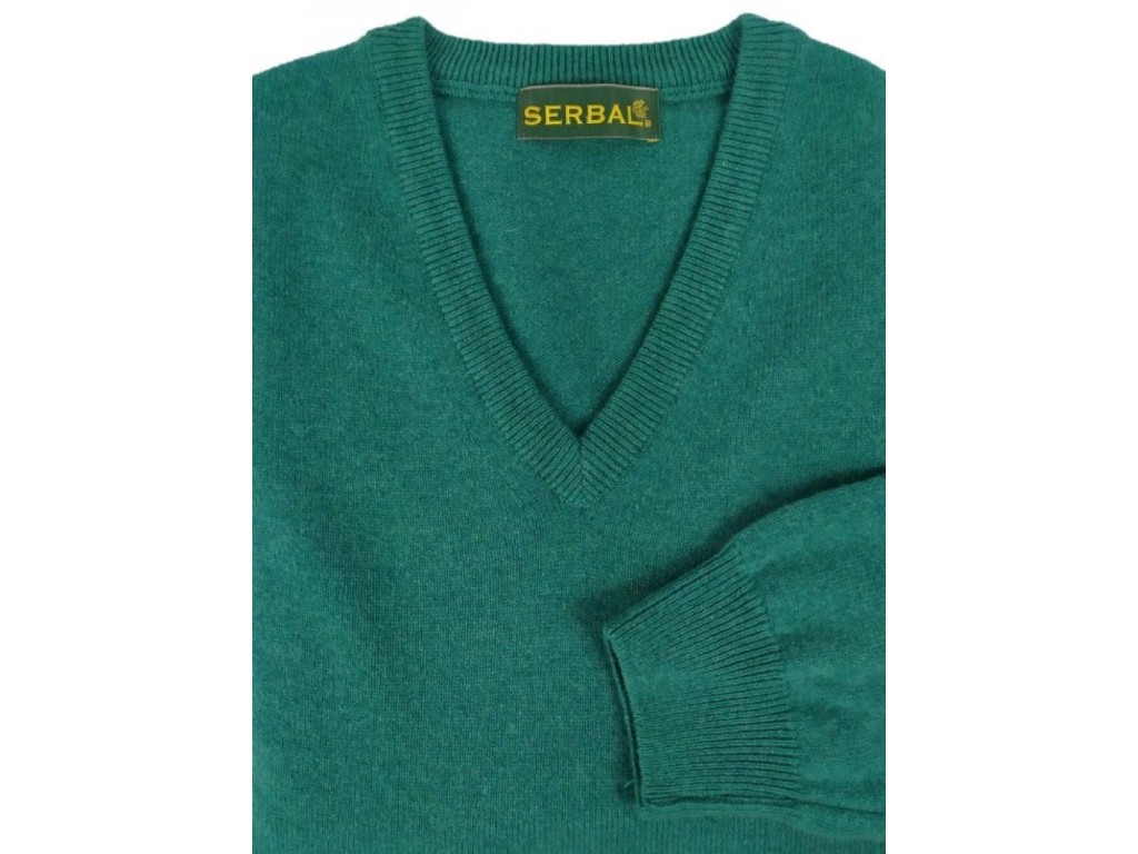 Jersey de pico de lana 100% turquesa