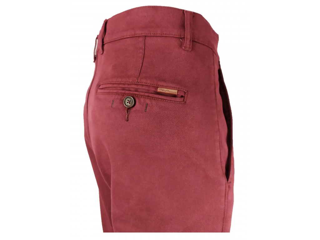 Pantalón algodón burdeos