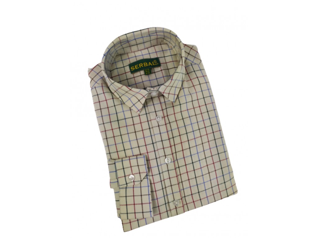 Camisa cuadros morado/verde