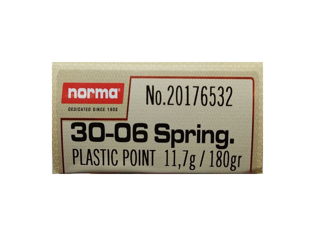 Balas calibre 30-06 Spring. Norma. Punta de plástico 180gr